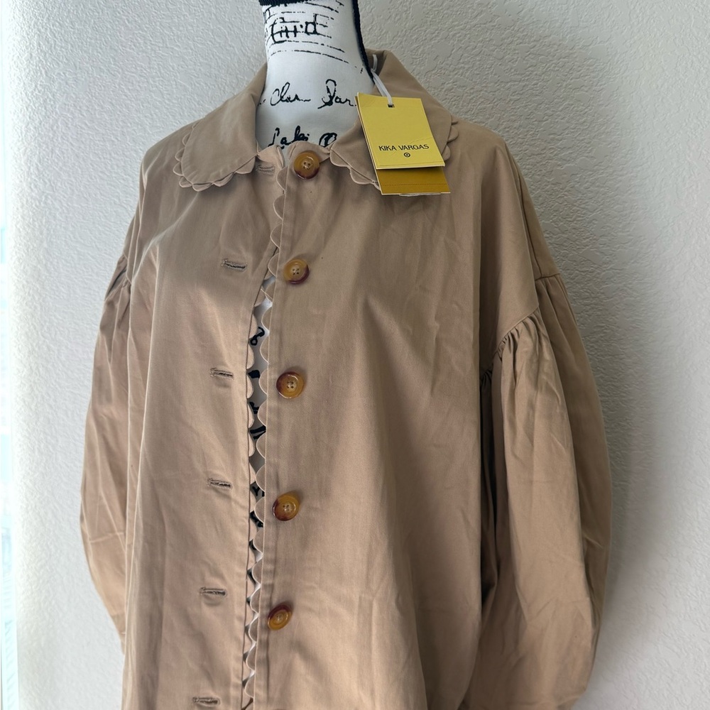 Kika Vargas 
Chic Tan Button-Up Coat
